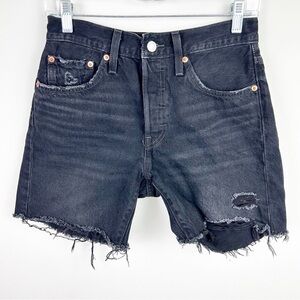 Levi's 501 Cut-off shorts black distressed vintage inspired fit size: 26